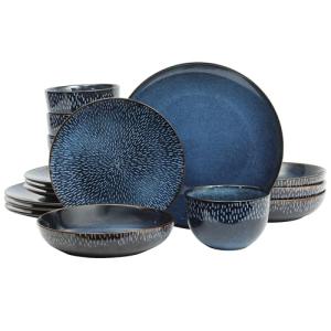 Gibson Elite Matisse Cobalt Blue Dinnerware Set