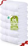 Premium Ultra Soft White Hand Towels, 6-Pack
