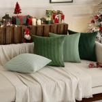 Boho Farmhouse Sage Green Throw Pillow Covers Set