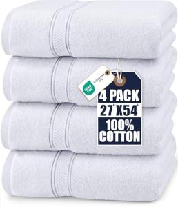 Premium 4 Pack Cotton Bath Towels Set