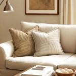 Beige Boho Throw Pillow Covers Set of 2