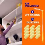 Swiffer Heavy Duty Duster Bundle - Handle + 12 Dusters