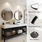 Sunniry 24-Inch Black Round Wall Mirror