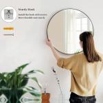 Sunniry 24-Inch Black Round Wall Mirror