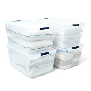 Rubbermaid Clear Stackable Storage Containers (4 Pack)