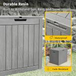 EAST OAK Outdoor Storage Box, 31 Gallon - Grey