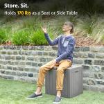 EAST OAK Outdoor Storage Box, 31 Gallon - Grey