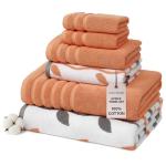 Organic Cotton 6-Piece Towel Set in Orange