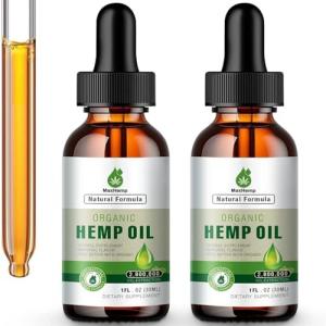 Premium Organic Hemp Oil Drops - Maximum Strength 2-Pack