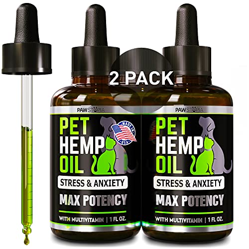 2 Pack Hemp Oil for Pet Anxiety and Pain Relief