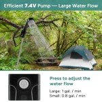 Portable Camping Shower with Rechargeable Pump and Heads