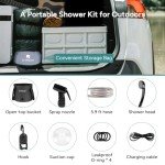 Portable Camping Shower with Rechargeable Pump and Heads