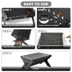 Portable Folding Campfire Grill with Carry Bag