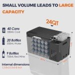 EKOJUCE 12V Electric Cooler - 24 Quart Capacity