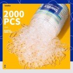 2000 Clear Elastic Hair Bands for Teens