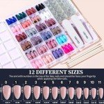 Vibrant Almond Press-On Nails Set - 24 Colors