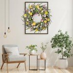 Daisy and Lavender 24" Wildflower Wreath for Home