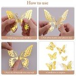Gold 3D Butterfly Wall Decor - 48 Stickers