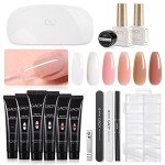 Beginner-Friendly Poly Gel Nail Kit with UV Light