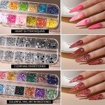 Nail Art Kit with Brushes, Glitters, and Tools