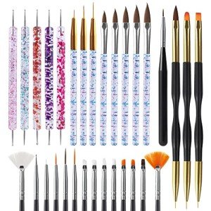 Nail Art Brush Set with Dotting and Striping Tools