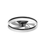 VOLISUN Low Profile Ceiling Fans with Lights and Remote, Fandelier Ceiling Fan Flush Mount, 3000K-6500K Smart Bladeless LED Fan Light, Black Modern Ceiling Fans with Lights for Bedroom
