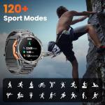 Hwagol Smart Watch Gifts for Dad(Calls/Answer),1.52'' Military Smart Watches for Men for Android iPhone,100+ Sport Modes/Heart Rate/Sleep Monitor Fitness Tracker,Two Accessories and Three Bands Kits