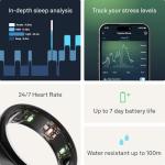 Oura Ring Gen3 Heritage - Black - Size 10 - Smart Ring - Size First with Oura Ring Gen3 Sizing Kit - Sleep Tracking Wearable - Heart Rate - Fitness Tracker - 5-7 Days Battery Life