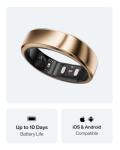 RingConn Gen 2 Air, Ultra-Thin AI Smart Ring, 10-Day Battery Life, Fitness/Sleep/Stress/HR Tracker for Women&Men, No App Fee for Standard Features, iOS & Android Compatible (Size 8, Dune Gold)