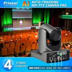 Prisual NDI PTZ Camera 30X SDI/HDMI/USB3.0/IP Streaming with AI Auto Tracking, Low Latency for Church, Broadcast, Live Events (NDI License Included, Free Upgrade to NDI HX3 & Full NDI)