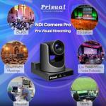 Prisual NDI PTZ Camera 30X SDI/HDMI/USB3.0/IP Streaming with AI Auto Tracking, Low Latency for Church, Broadcast, Live Events (NDI License Included, Free Upgrade to NDI HX3 & Full NDI)