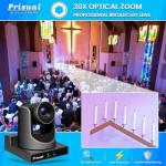 Prisual NDI PTZ Camera 30X SDI/HDMI/USB3.0/IP Streaming with AI Auto Tracking, Low Latency for Church, Broadcast, Live Events (NDI License Included, Free Upgrade to NDI HX3 & Full NDI)