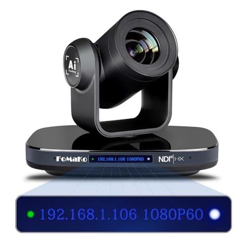 FoMaKo NDI PTZ Camera 3G-SDI HDMI, 30X Optical Zoom,1080P60 AI Auto-Tracking USB3.0 Type-C 3G-SDI HDMI, for Church Worship, (Official NDI 6 & NDI HX3 Certified) KN30