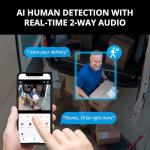 Defender AI Powered Sentinel 4K Wired Security Camera System, 360° PTZ Security Camera System with AI Tracking, Smart Human Detection, Blue-Red Light Deterrence, and Color Night Vision | 4 Cameras 1TB