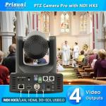 Prisual NDI PTZ Camera 20X SDI/HDMI/USB3.0/IP with AI Auto Tracking, Low-Latency NDI Camera for Church, Live Events, Education, PoE (NDI License Included, Free Upgrade to NDI HX3 & Full NDI)
