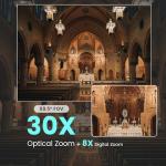 iuZee AI Auto Tracking PTZ Camera 3G-SDI/USB3.0/HDMI/LAN PoE 30X Optical and 8X Digital Zoom Live Streaming Camera 1080P 60FPS for Church Services Worship Education Events vMix OBS YouTube