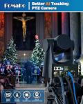 FoMaKo PTZ Camera, 30x Optical Zoom AI Auto-Tracking Gen 3, PoE HDMI Bundle PTZ for Church Worship, PTZ Camera Controller, (PTZ Bundle FMK30SDIx2+KC608) BH302