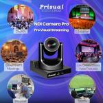 Prisual NDI PTZ Camera 20X SDI/HDMI/USB3.0/IP with AI Auto Tracking, Low-Latency NDI Camera for Church, Live Events, Education, PoE (NDI License Included, Free Upgrade to NDI HX3 & Full NDI)