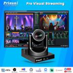 Prisual NDI PTZ Camera 20X SDI/HDMI/USB3.0/IP with AI Auto Tracking, Low-Latency NDI Camera for Church, Live Events, Education, PoE (NDI License Included, Free Upgrade to NDI HX3 & Full NDI)