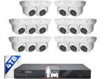 ONWOTE 16 Channel NVR PoE Security Camera System, 12MP 4K 16CH Commercial NVR 4TB, 16x 6MP Wired Outdoor 122° IP Cameras with Audio, AI Detection, 16x Cables (Total 1280ft), CCTV for Business Home