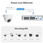 ONWOTE 16 Channel NVR PoE Security Camera System, 12MP 4K 16CH Commercial NVR 4TB, 16x 6MP Wired Outdoor 122° IP Cameras with Audio, AI Detection, 16x Cables (Total 1280ft), CCTV for Business Home