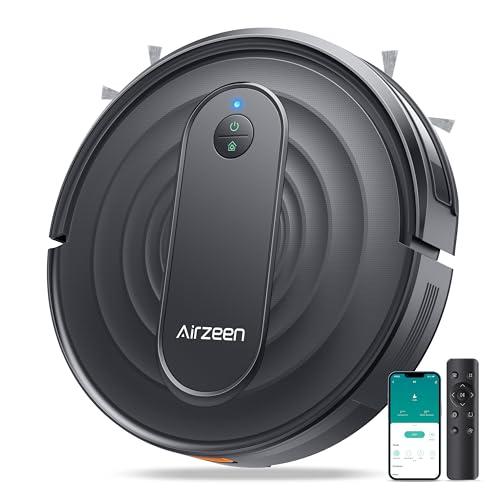 Airzeen Robot Vacuum - Robotic Vacuum Cleaner with Carpet Boost, 120Mins Max, Customized Cleaning, Vacuum Robot for Self-Charge, Remote/App/Alexa Control for Pet Hair/Hard Floor/Low-Pile Carpet, R7