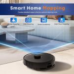 Robot Vacuum and Mop, Robot Vacuum Self Emptying with 5000Pa Suction, 3-in-1 LiDAR Navigation, Home Mapping, No-Go Zones, Up to 60 Days Hands Free Cleaning, Wi-Fi/App/Alexa, Hard Floors, Carpet