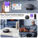 MONSGA Robot Vacuum Cleaner, 3000Pa Powerful Suction Robotic Vacuum, 3.2" Super-Slim, 140Min Runtime, Vacuum Robot for Hard Floor/Low Pile Carpet/Pet Hair, Remote/App/Voice Control, Schedule Clean