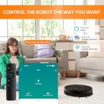 3-in-1 Robot Vacuum and Mop 4000Pa Strong Suction Vacuum Robot & Alexa/APP Control & Central Brush & Smart Navigation, Robot Vacuum Cleaner for Pet Hair, Hard Floors & Low-Pile Rugs (Black)
