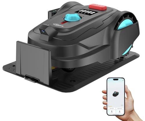 YARDCARE M800Plus Cordless Robot Lawn Mower with GPS + 3D Visual Navigation, Bow-Shaped Path Mowing, APP Control, 4.0Ah Automatic Robotic Lawnmower for 1/5 Acre, Obstacle Avoidance, Height Adjustment