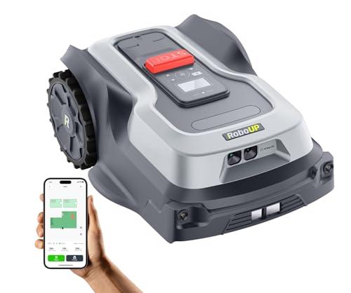 RoboUP T1200Pro Robot Lawn Mower Wire Free, RTK+Vision Ride-on Edge Mapping Mowing for 0.35 Acre Yard, AI Obstacle Avoidance, APP Multi-Zone Management, Automatic Robotic Lawnmower Handle 20° Slope
