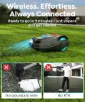 YARDCARE M800Plus Cordless Robot Lawn Mower with GPS + 3D Visual Navigation, Bow-Shaped Path Mowing, APP Control, 4.0Ah Automatic Robotic Lawnmower for 1/5 Acre, Obstacle Avoidance, Height Adjustment