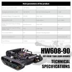 Robot Remote Control Lawn Mower 22HP 65° Climbing Adjustable Mowing Height Track Drive All Terrain Grass Cutter Yard Mower (HW 608 90L)