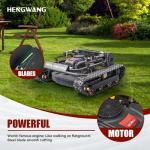Robot Remote Control Lawn Mower 22HP 65° Climbing Adjustable Mowing Height Track Drive All Terrain Grass Cutter Yard Mower (HW 608 90L)